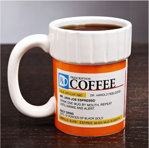 Prescription Coffee Mug | Funny “Right Medicine” Ceramic Cup