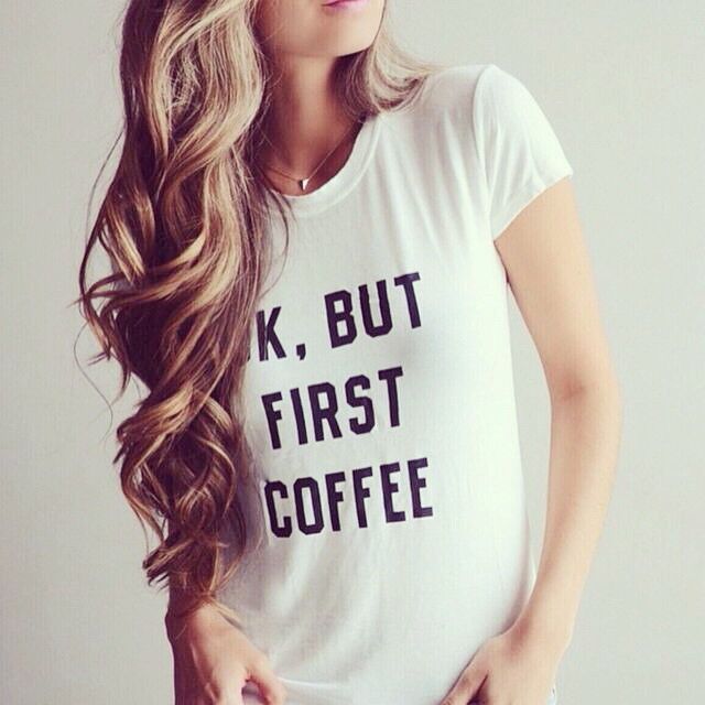 “OK BUT FIRST COFFEE” T-Shirt | Funny Graphic Tee for Coffee Lovers