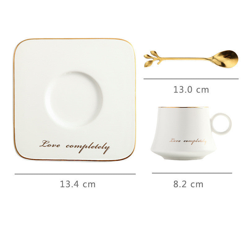 Porcelain Coffee Cup & Saucer Set | Modern 210ml Cappuccino Mug