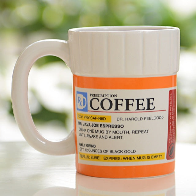 Prescription Coffee Mug | Funny “Right Medicine” Ceramic Cup