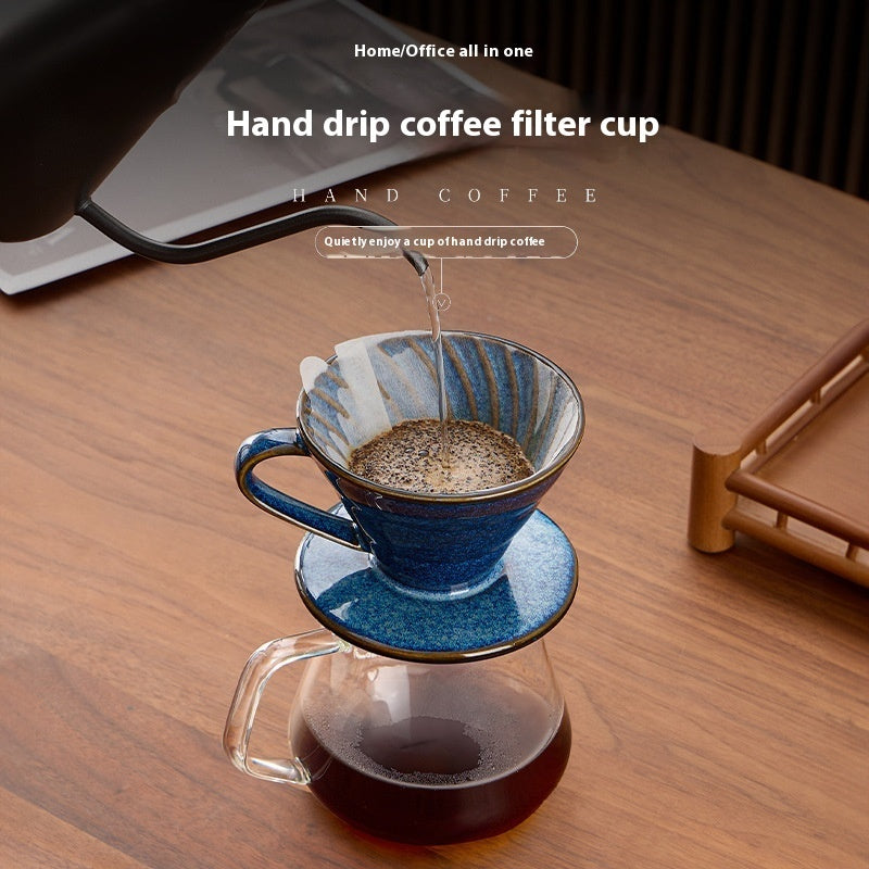 Retro Ceramic Pour Over Coffee Dripper – Hand Drip Coffee Filter