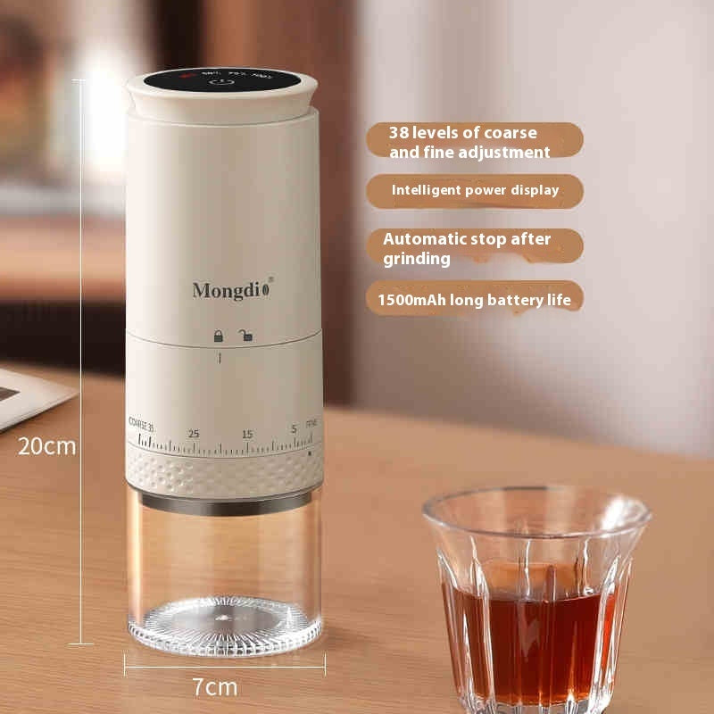 Electric Coffee Grinder | 38 Grind Settings, Rechargeable & Portable