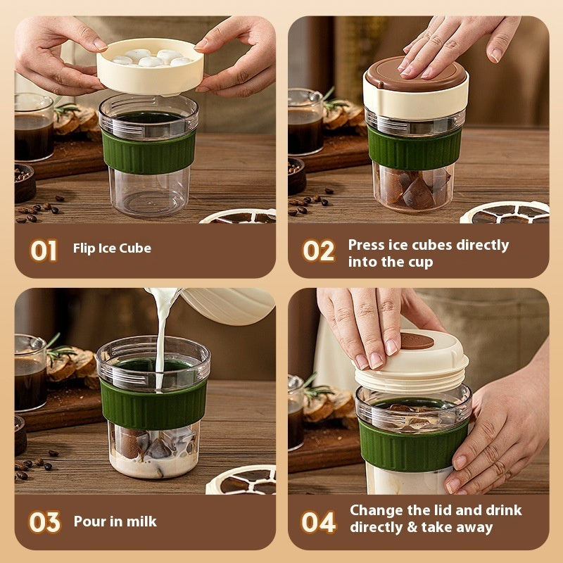 500ml Iced Brew Coffee Cup | Built-In Ice Cube Tray Tumbler