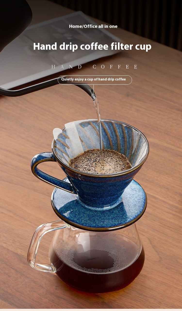 Retro Ceramic Pour Over Coffee Dripper – Hand Drip Coffee Filter