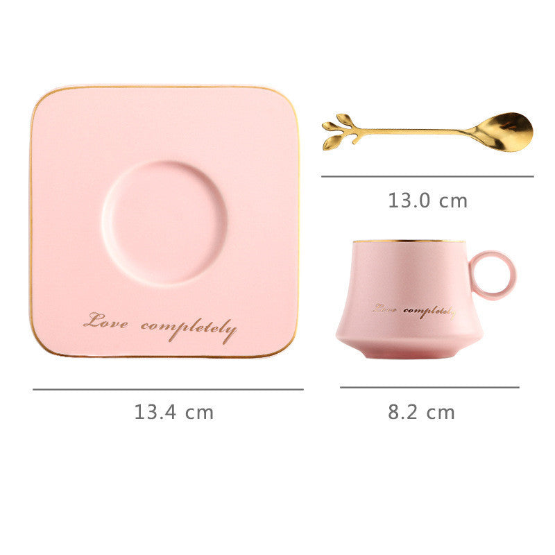 Porcelain Coffee Cup & Saucer Set | Modern 210ml Cappuccino Mug