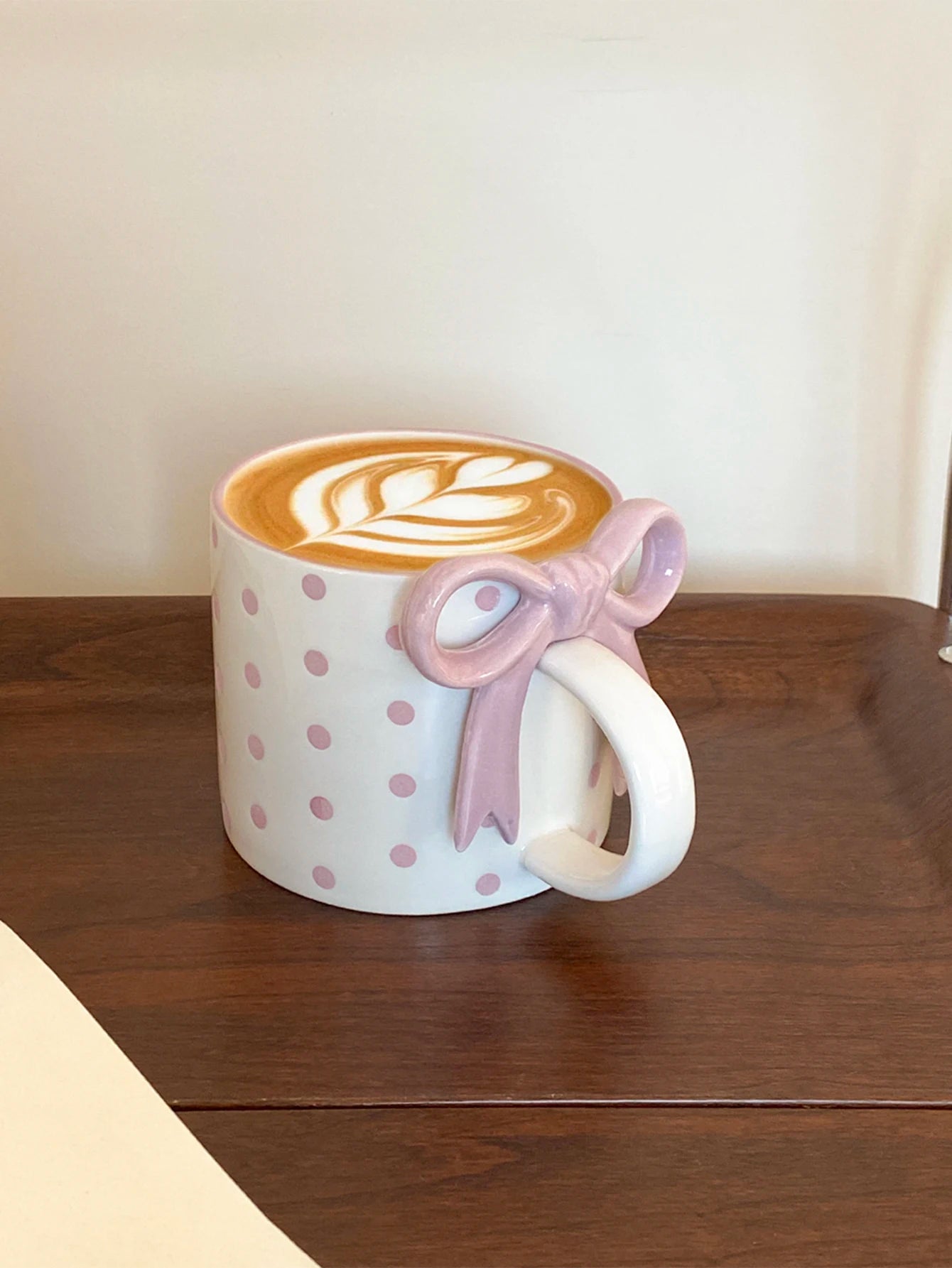 Heart Ceramic Mug with Bow Handle | Cute Aesthetic Coffee Cup