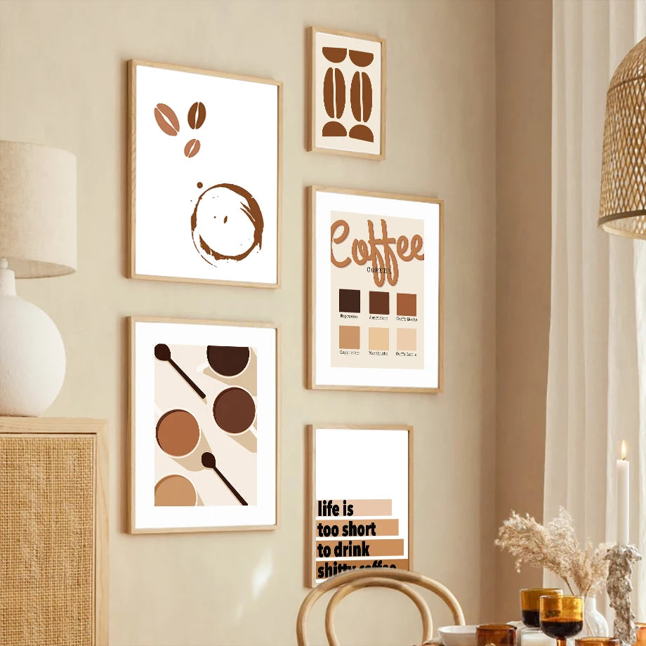 Minimalist Coffee Wall Art | Café Aesthetic Poster for Coffee Lovers