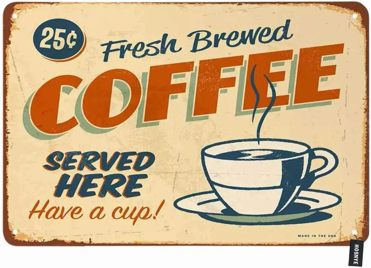 Coffee Menu Tin Sign | Retro “Know Your Coffee” Wall Art