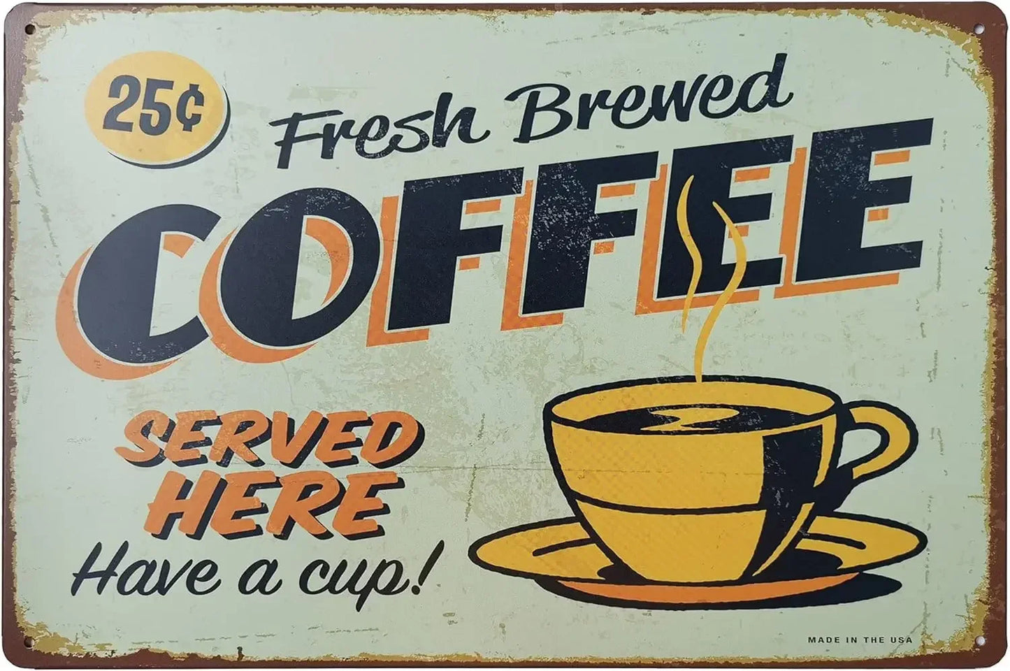 Coffee Menu Tin Sign | Retro “Know Your Coffee” Wall Art