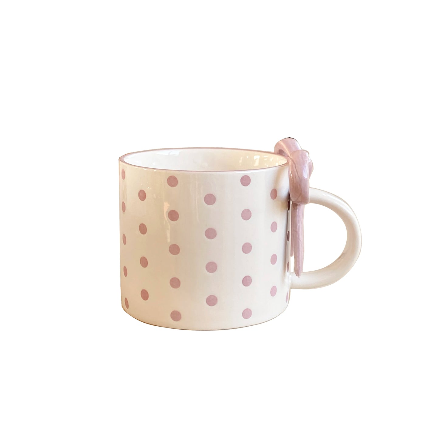 Heart Ceramic Mug with Bow Handle | Cute Aesthetic Coffee Cup
