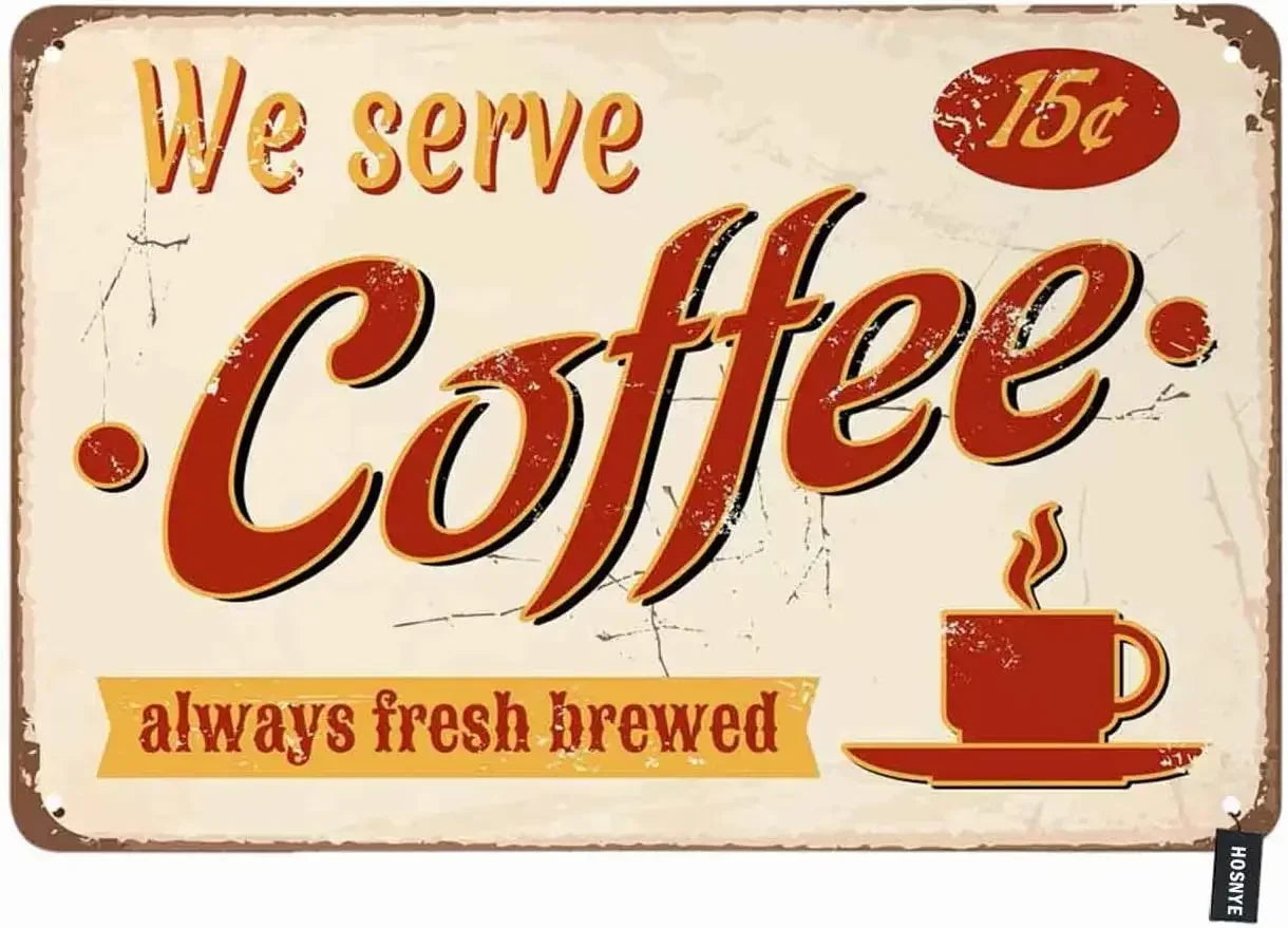 Coffee Menu Tin Sign | Retro “Know Your Coffee” Wall Art