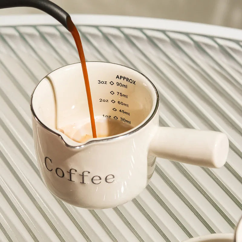 Espresso Ceramic Milk Cup | 3oz Latte Art Tool for Baristas