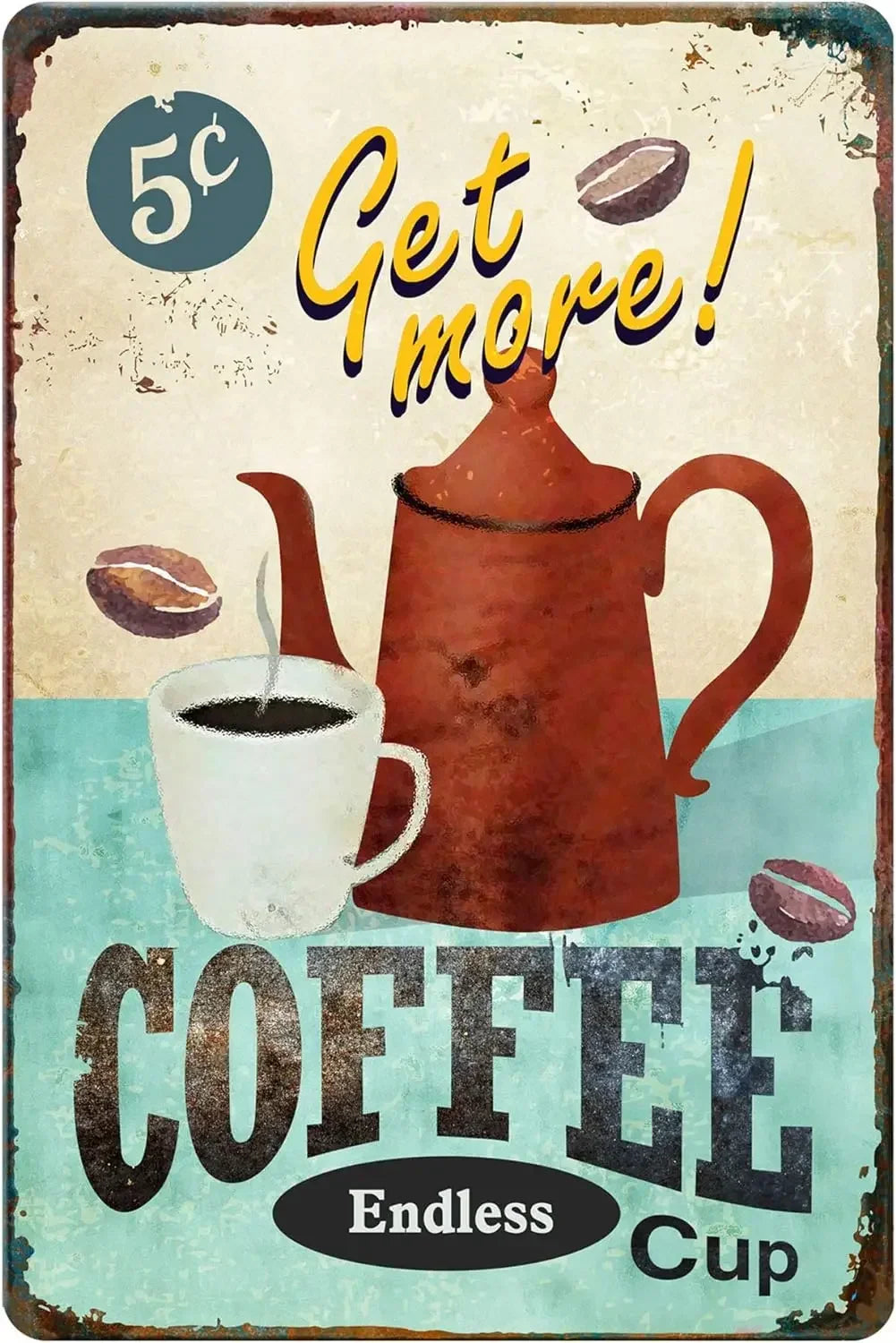 Coffee Menu Tin Sign | Retro “Know Your Coffee” Wall Art