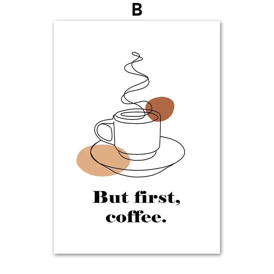 Minimalist Coffee Wall Art | Café Aesthetic Poster for Coffee Lovers