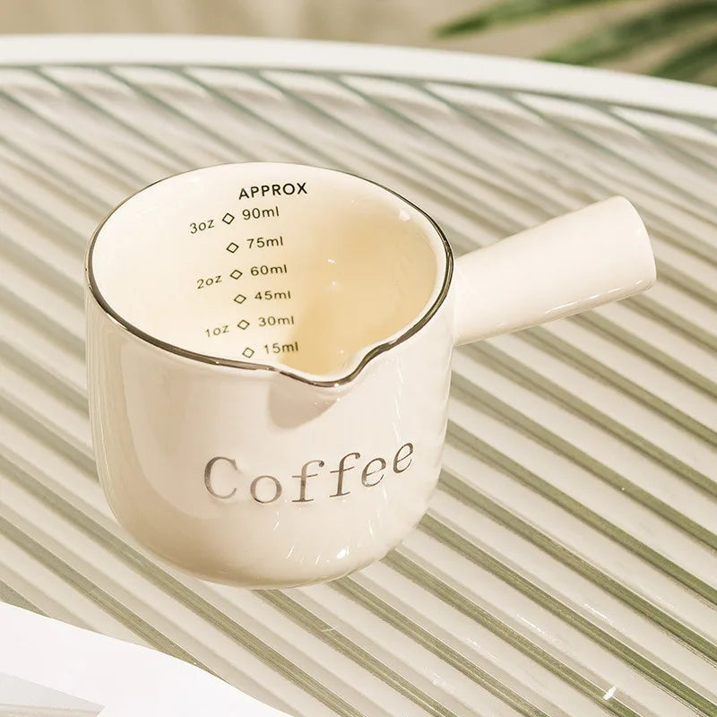 Espresso Ceramic Milk Cup | 3oz Latte Art Tool for Baristas