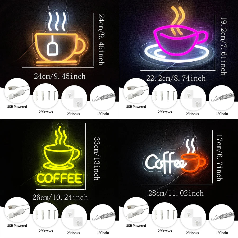 Coffee Neon Sign | Super Bright LED Wall Décor