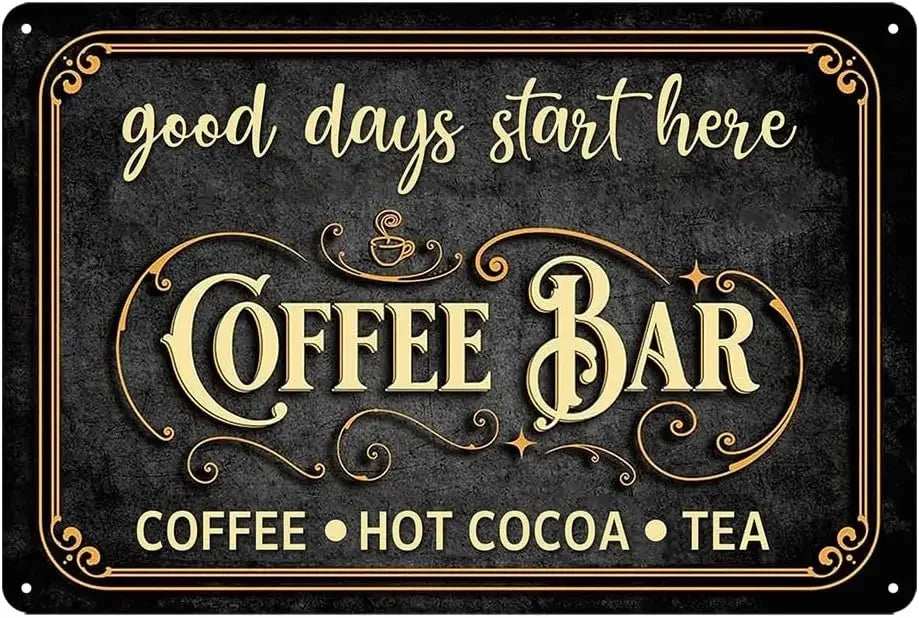 Coffee Menu Tin Sign | Retro “Know Your Coffee” Wall Art
