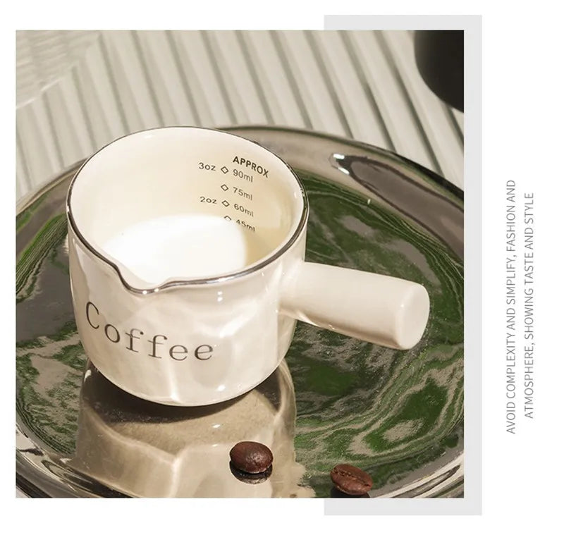 Espresso Ceramic Milk Cup | 3oz Latte Art Tool for Baristas