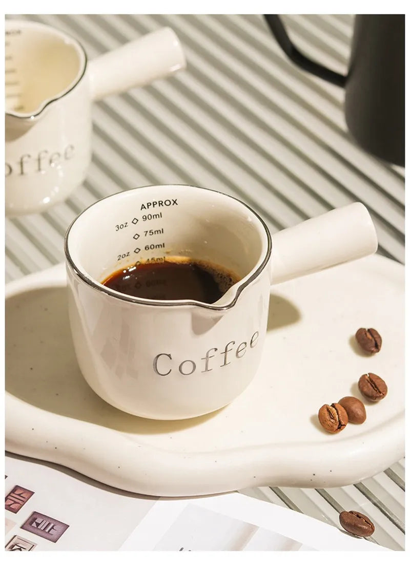 Espresso Ceramic Milk Cup | 3oz Latte Art Tool for Baristas