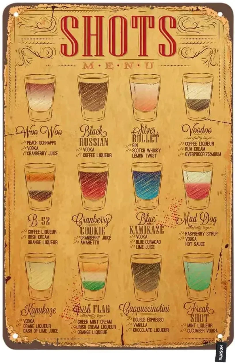 Coffee Menu Tin Sign | Retro “Know Your Coffee” Wall Art