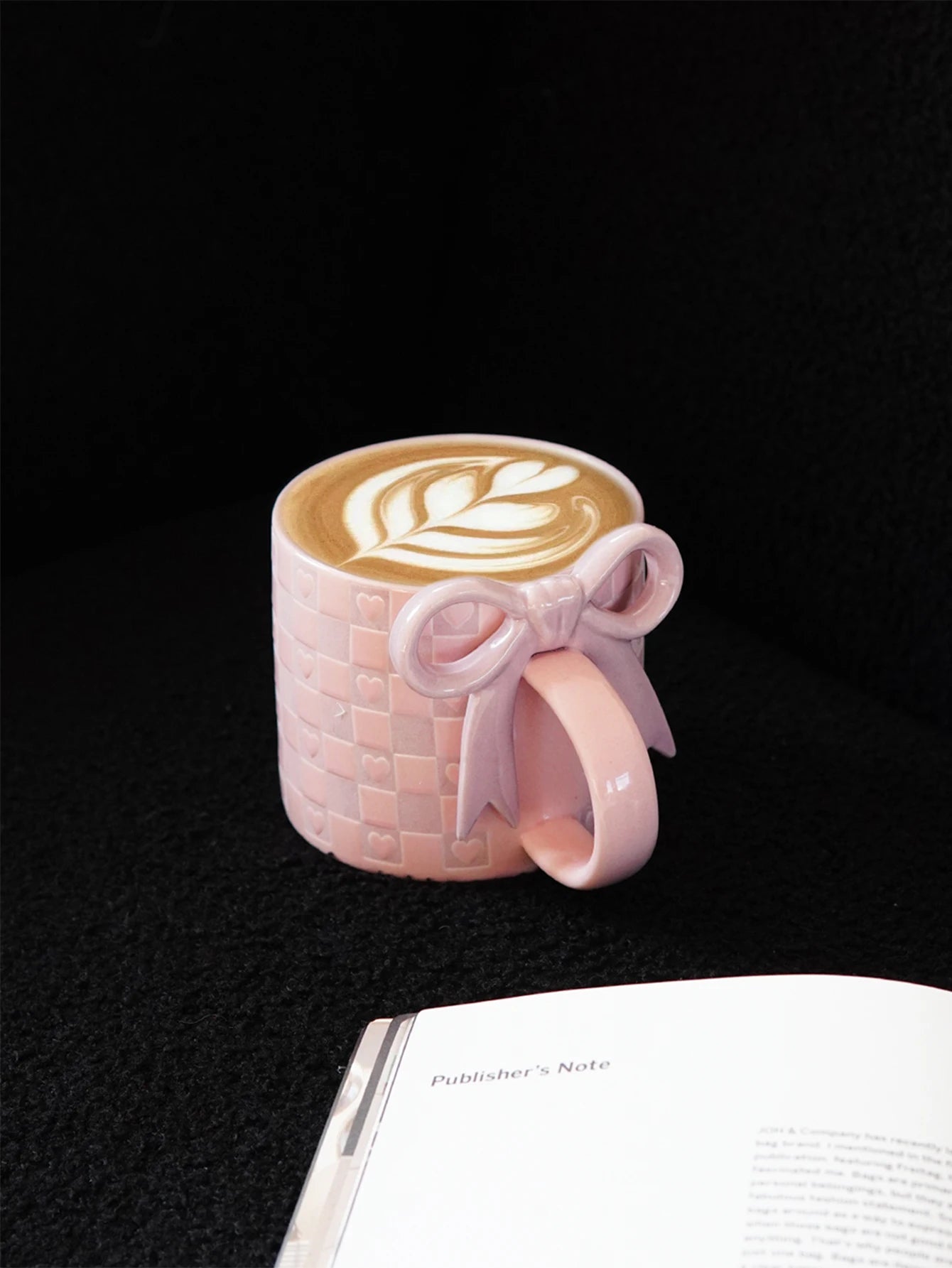 Heart Ceramic Mug with Bow Handle | Cute Aesthetic Coffee Cup