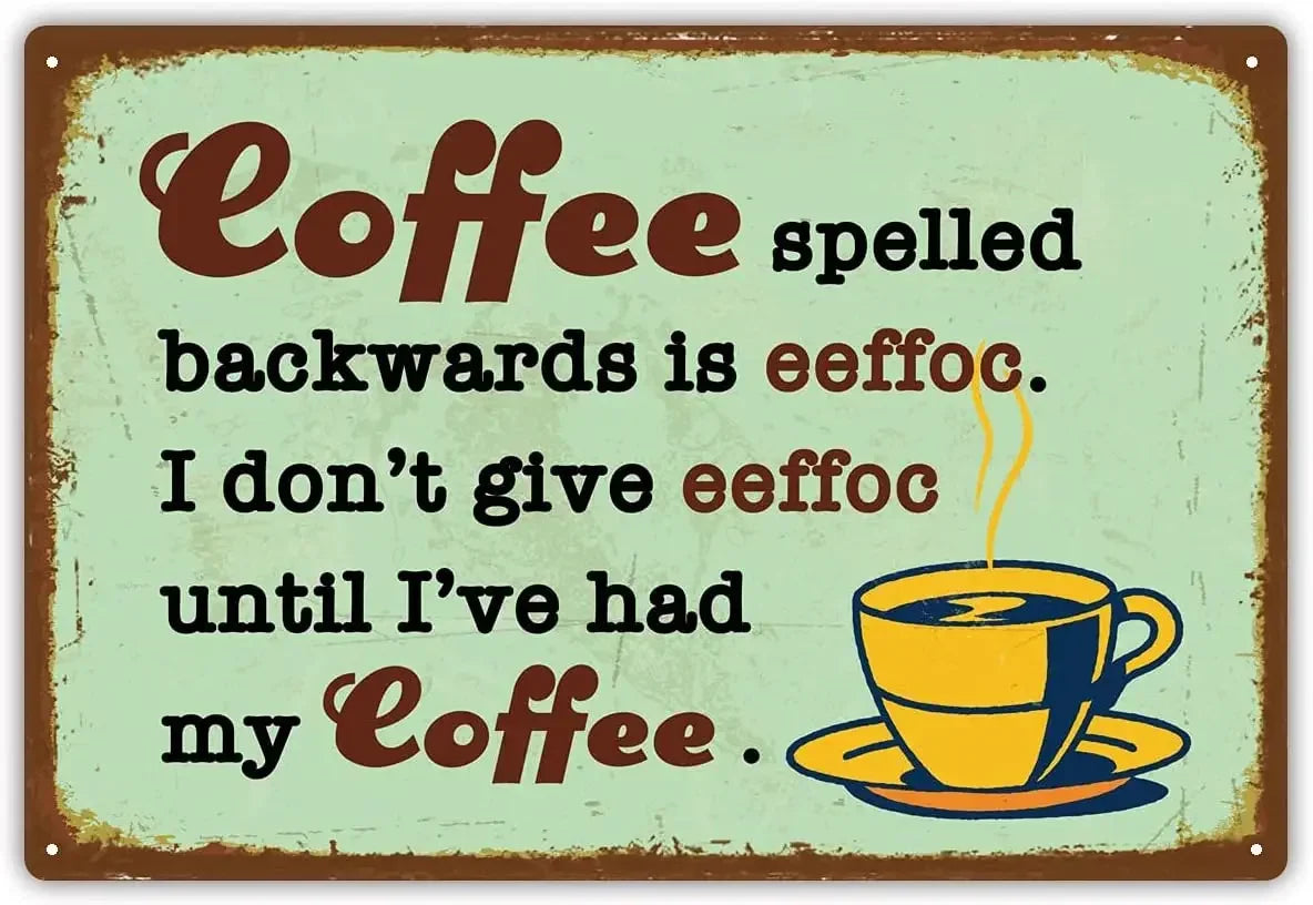 Coffee Menu Tin Sign | Retro “Know Your Coffee” Wall Art