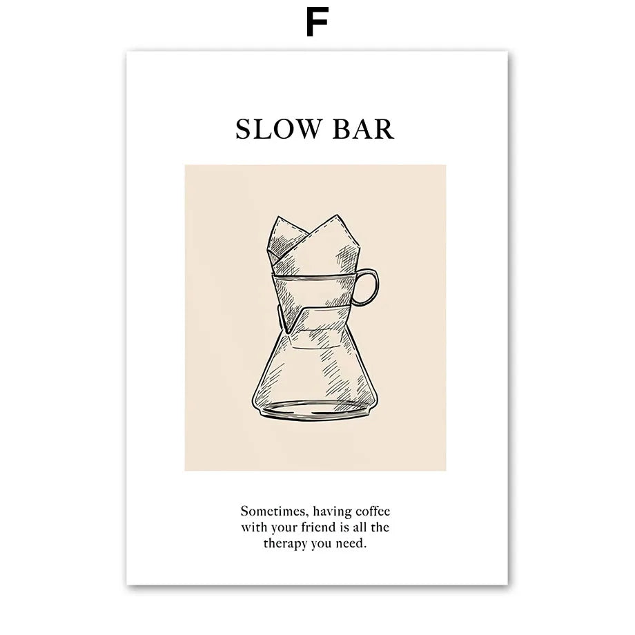 Minimalist Coffee Wall Art | Café Aesthetic Poster for Coffee Lovers