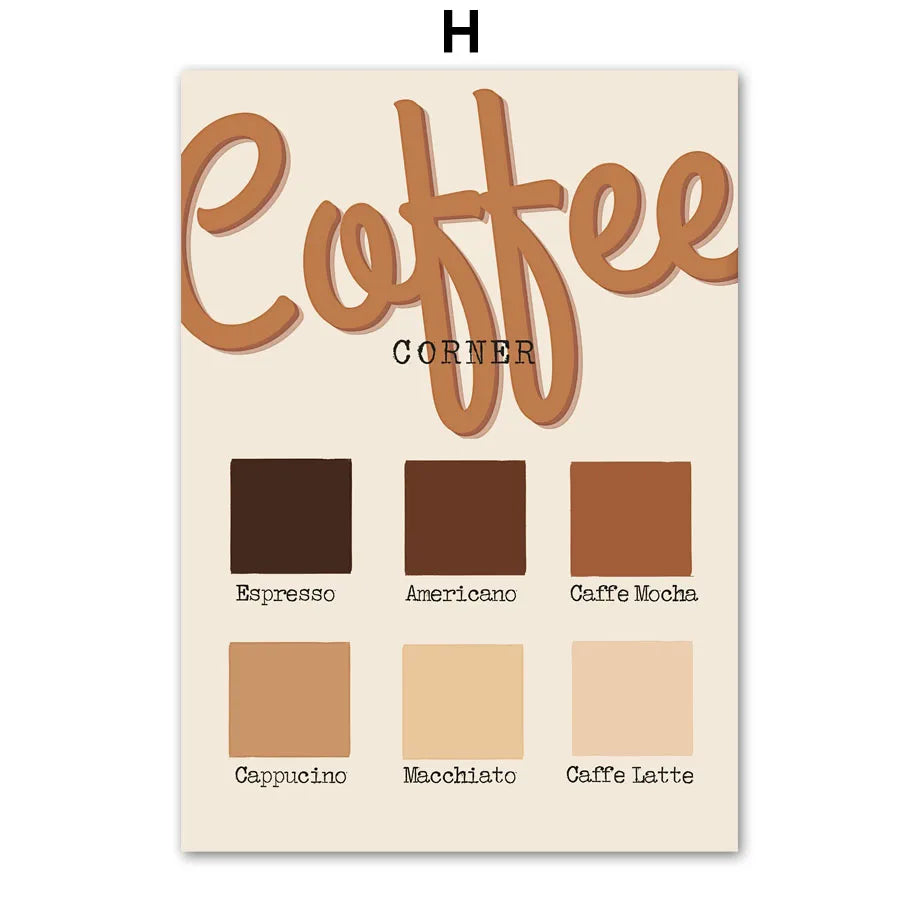 Minimalist Coffee Wall Art | Café Aesthetic Poster for Coffee Lovers