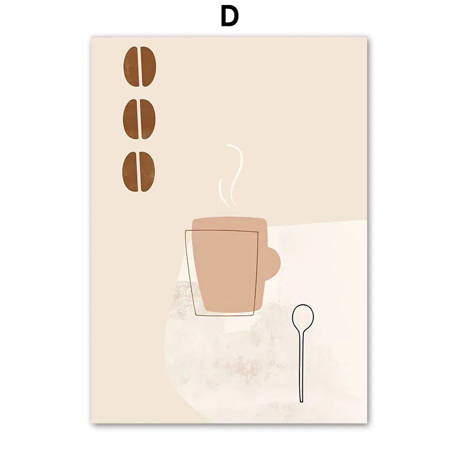 Minimalist Coffee Wall Art | Café Aesthetic Poster for Coffee Lovers