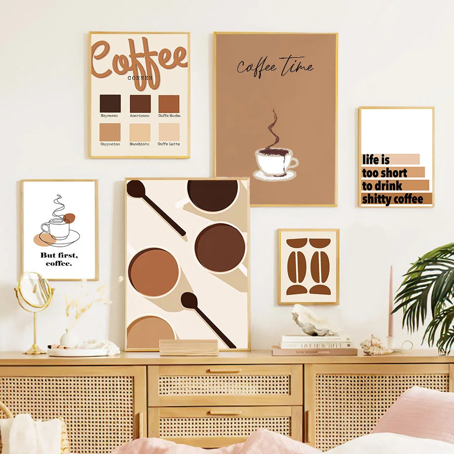 Minimalist Coffee Wall Art | Café Aesthetic Poster for Coffee Lovers