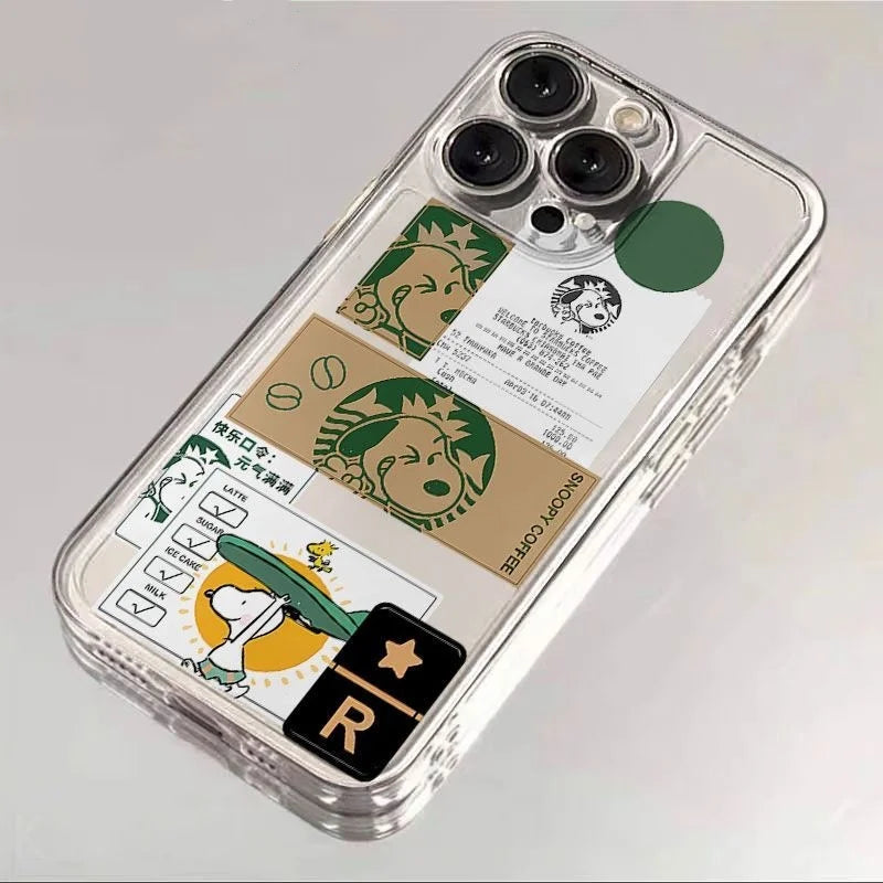 Snoopy Coffee Clear Phone Case | Cute TPU Cover for Coffee Lovers