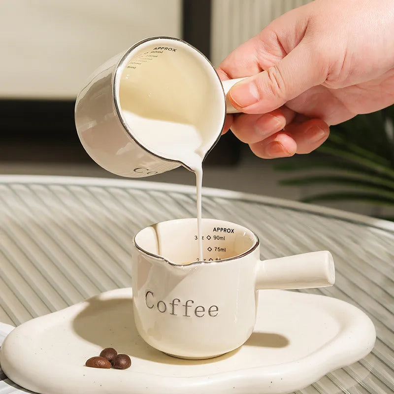 Espresso Ceramic Milk Cup | 3oz Latte Art Tool for Baristas
