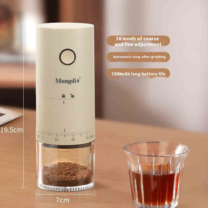 Electric Coffee Grinder | 38 Grind Settings, Rechargeable & Portable